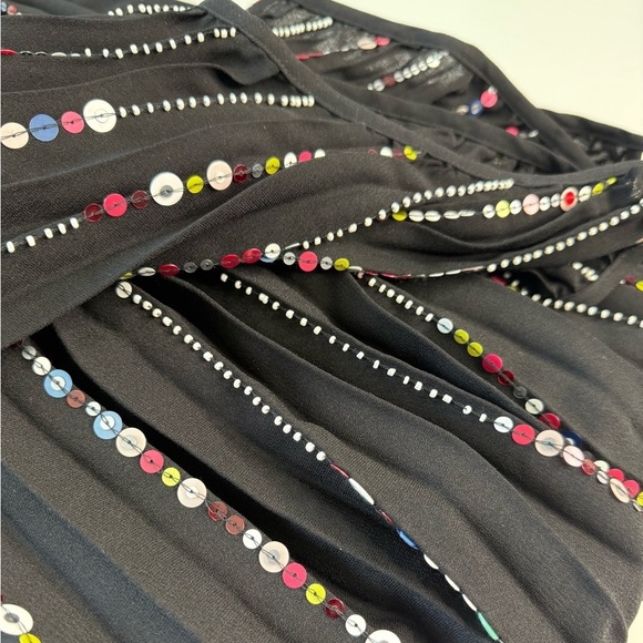 NWT Farm Rio V Neck Sequins Slip Maxi Dress Women Size M In Black Sleeveless - Picture 7 of 17